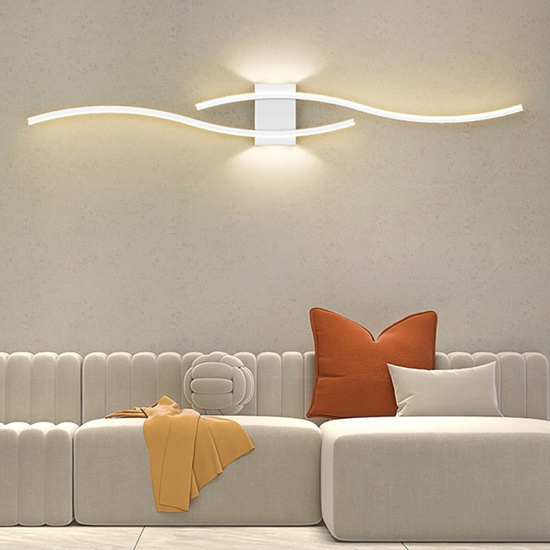 Modern LED Wall Lamp Long Strip Wall Light TV Background Decorative Indoor Lighting For Bedroom Living Room Home Fixture