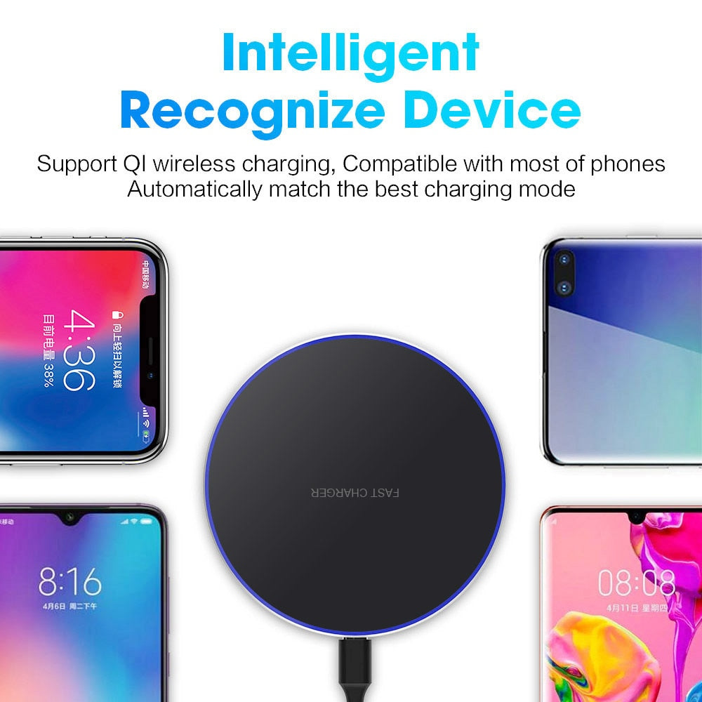 30W Wireless Charger For iPhone 14 13 12 11 Pro XS Max Mini X XR Induction Fast Wireless Charging Pad For Samsung Xiaomi Huawei