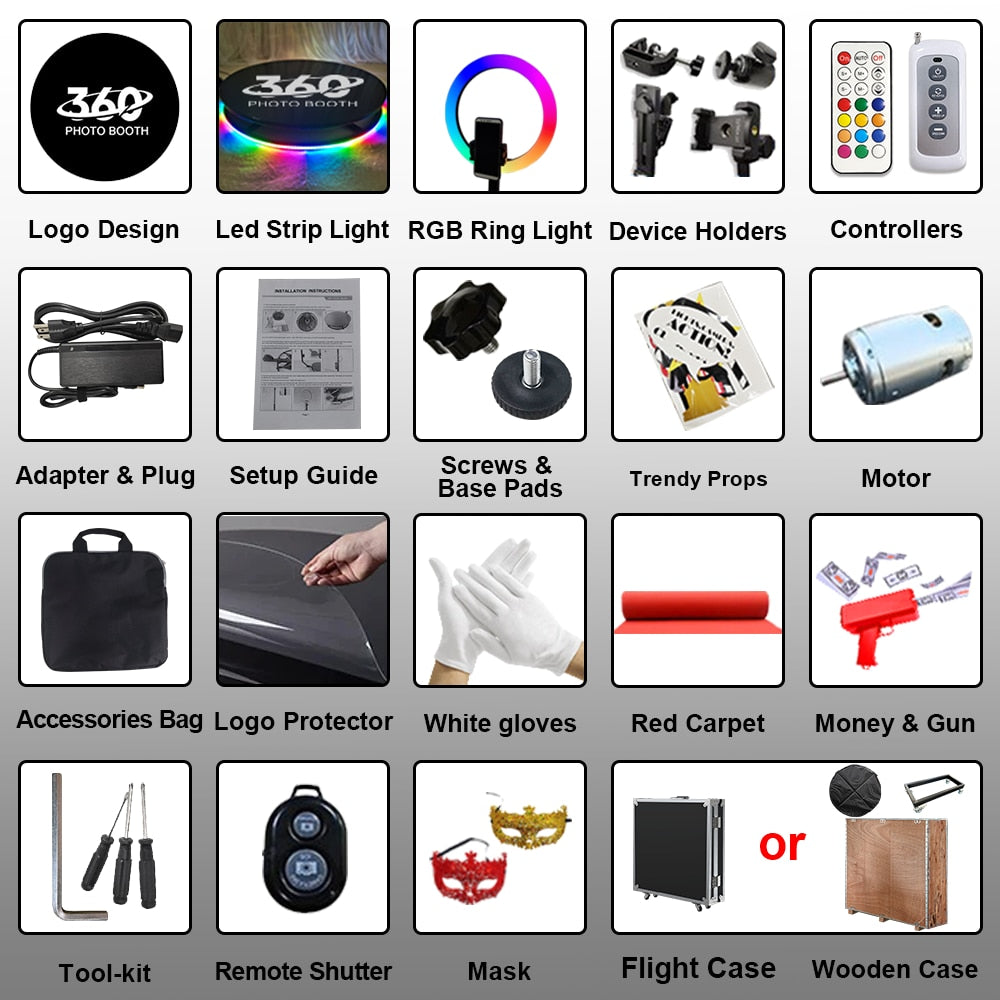 Automatic 360 Photo Booth Degree Spinner Video Booth Photomaton 360 Photobooth Rotating Selfie Machine for Wedding Party Event