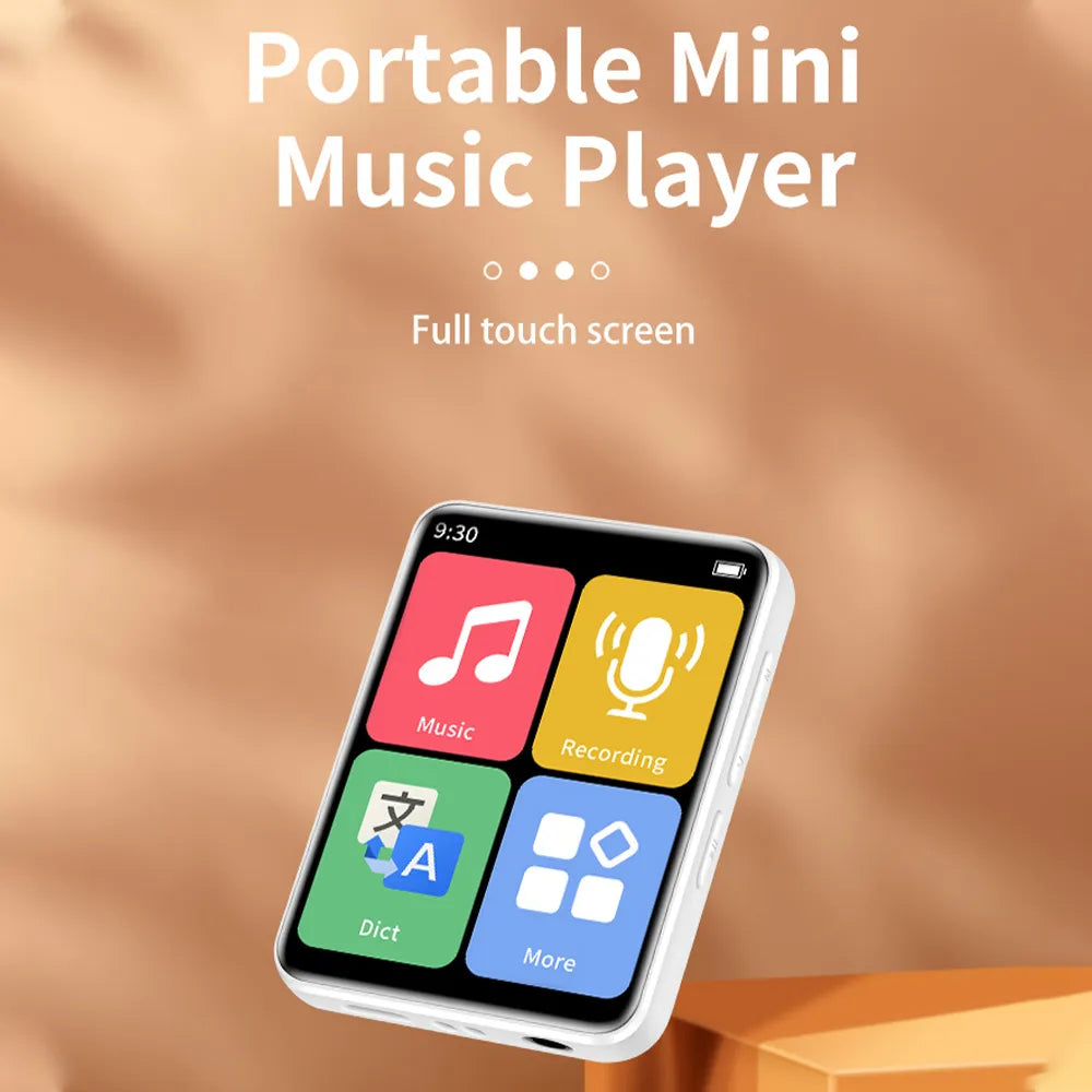 Mini Portable MP3 Player Walkman Touch Screen Bluetooth Small Music Player for Student Learning