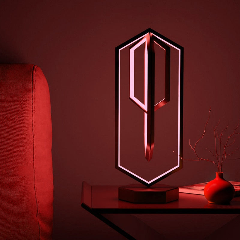 RGB Polygon Remote Control Desk Lamp APP Music Rhythm Atmosphere Lights LED Living Room Bedroom Bedside Table Desktop Decoration