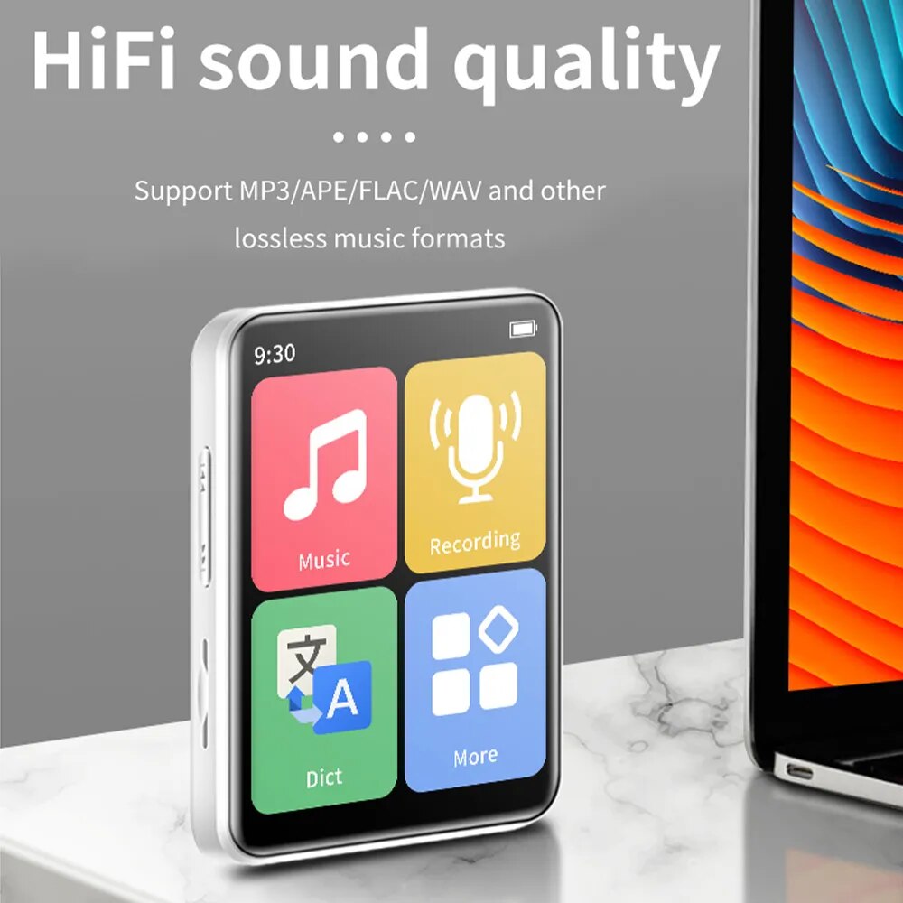 Mini Portable MP3 Player Walkman Touch Screen Bluetooth Small Music Player for Student Learning