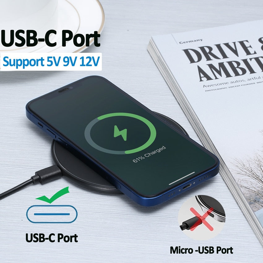30W Wireless Charger For iPhone 14 13 12 11 Pro XS Max Mini X XR Induction Fast Wireless Charging Pad For Samsung Xiaomi Huawei