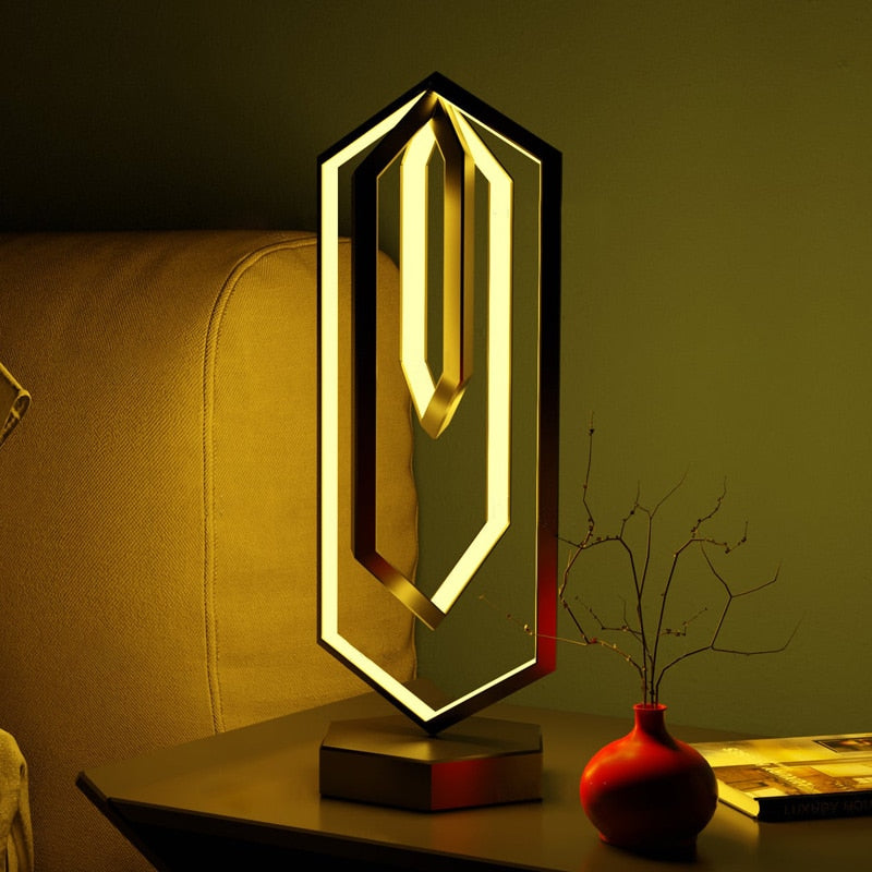 RGB Polygon Remote Control Desk Lamp APP Music Rhythm Atmosphere Lights LED Living Room Bedroom Bedside Table Desktop Decoration