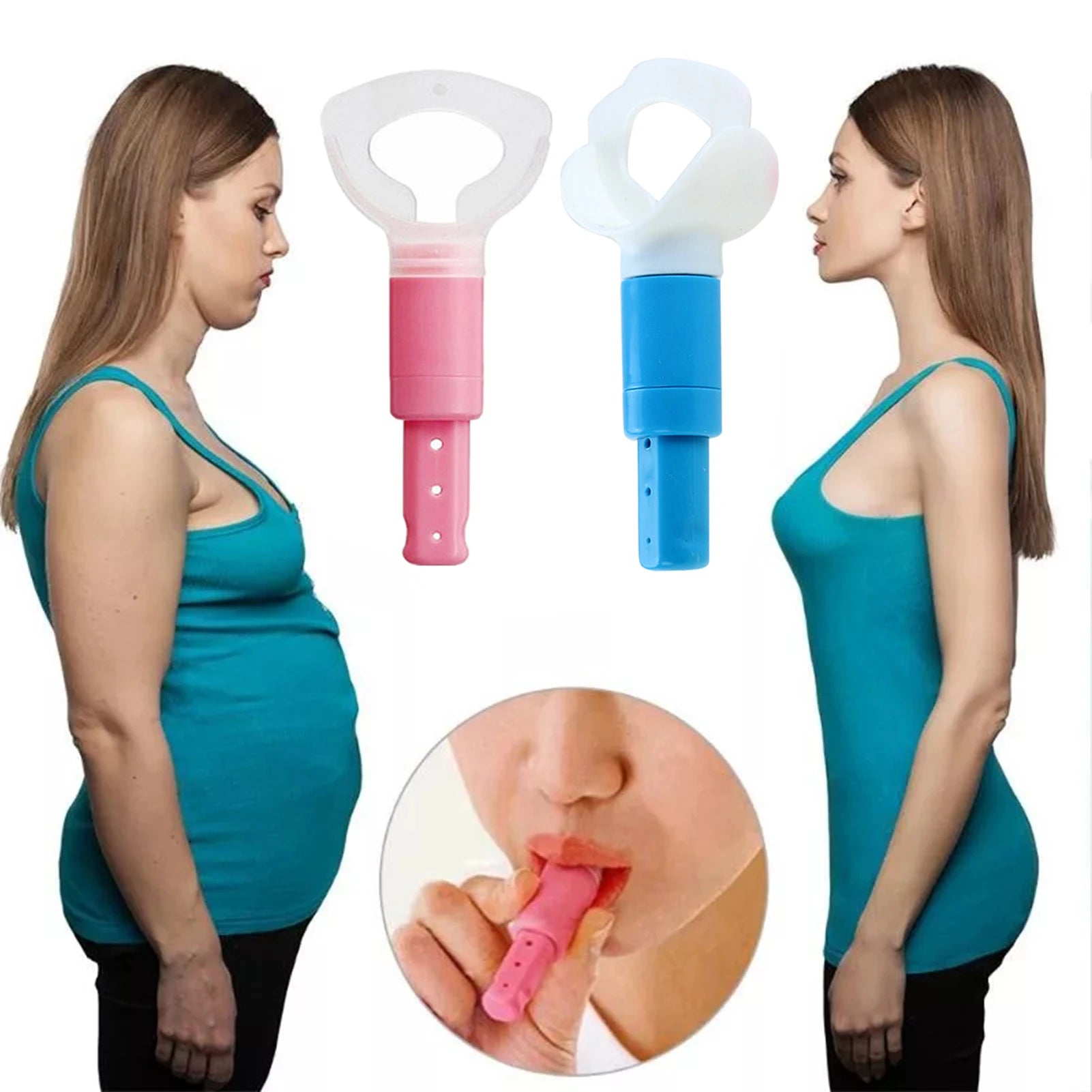 Portable Abdominal Breathing Exerciser Slim Waist Face Lose Weight Increase Lung Capacity Trainer Face Lift Respiration Device