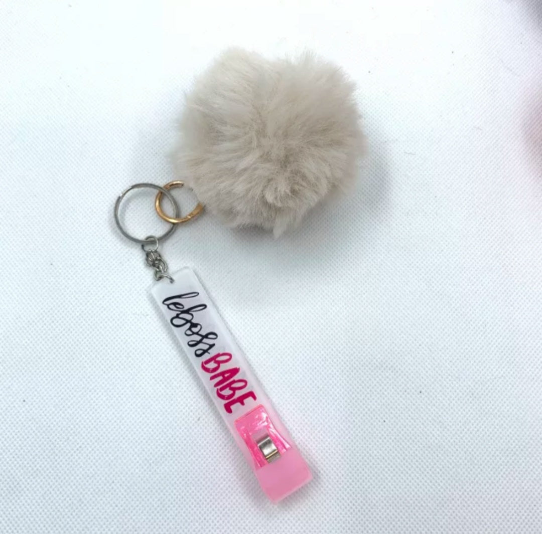Credit/Debit Card Grabber/Keychain Fluff Ball