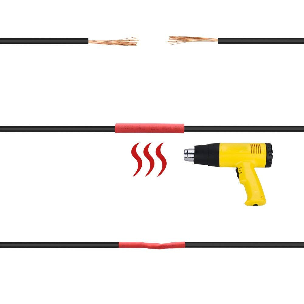 328 Pcs Heat Shrink Tubing 5 Colors 8 Sizes Assorted