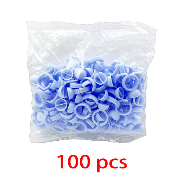 Wholesale 50/100Pcs Disposable Eyelash Glue Fan Cup Rings Holder
