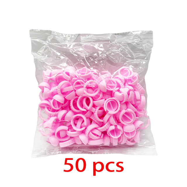 Wholesale 50/100Pcs Disposable Eyelash Glue Fan Cup Rings Holder