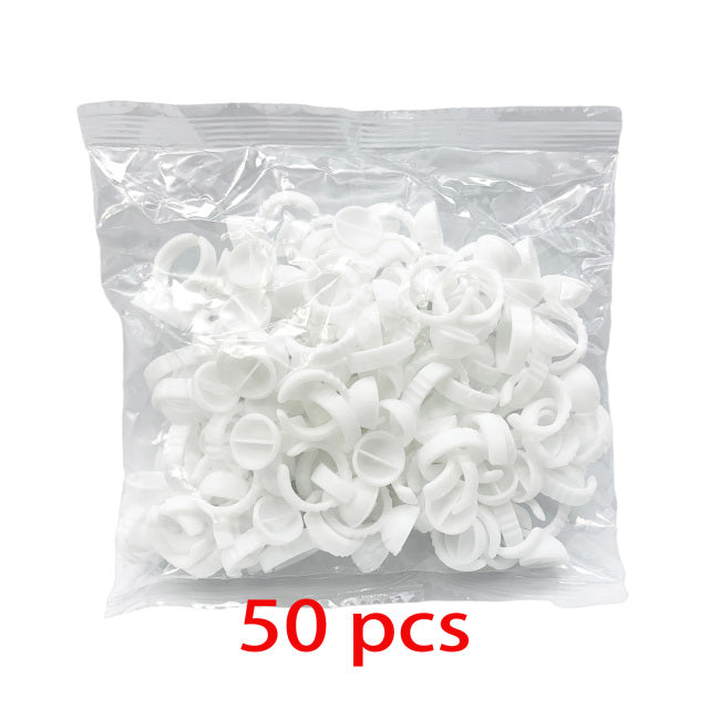 Wholesale 50/100Pcs Disposable Eyelash Glue Fan Cup Rings Holder