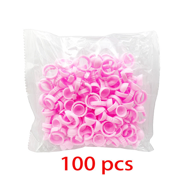 Wholesale 50/100Pcs Disposable Eyelash Glue Fan Cup Rings Holder