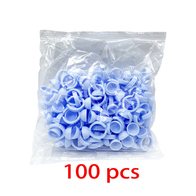 Wholesale 50/100Pcs Disposable Eyelash Glue Fan Cup Rings Holder