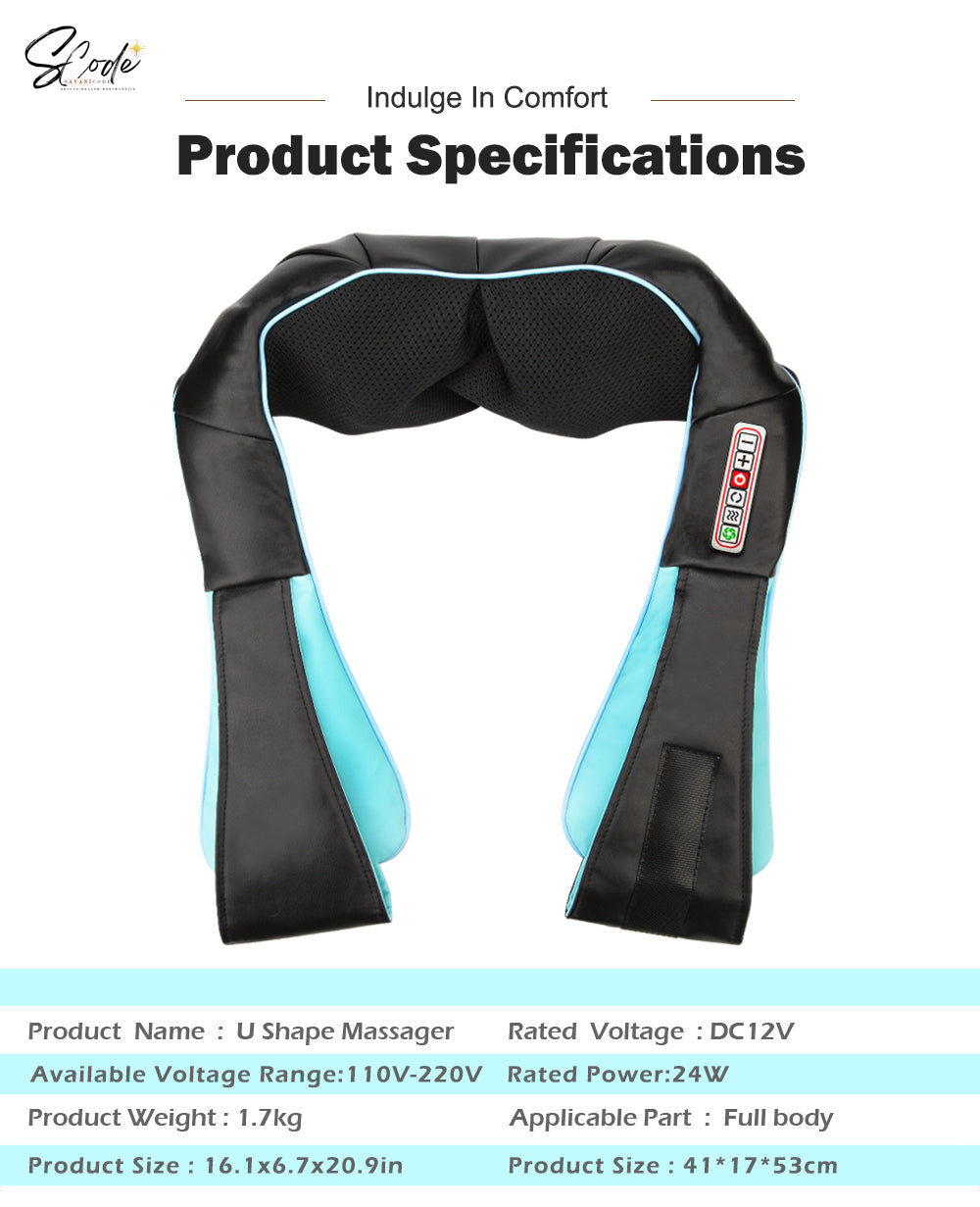 U Shape Electrical Shiatsu Back Neck Shoulder Body Massager