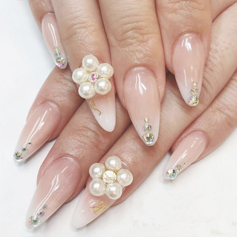 3D Eyes Face Makeup Temporary Tattoo Self Adhesive Beauty White Pearl Jewels Stickers