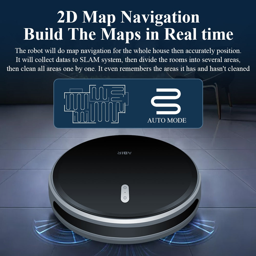ABIR G20S Robot Mop,Map Memory,6000Pa Suction,Remote Upgrade, Electric Wet Mop,WIFI APP Smart Floor Washing for Home