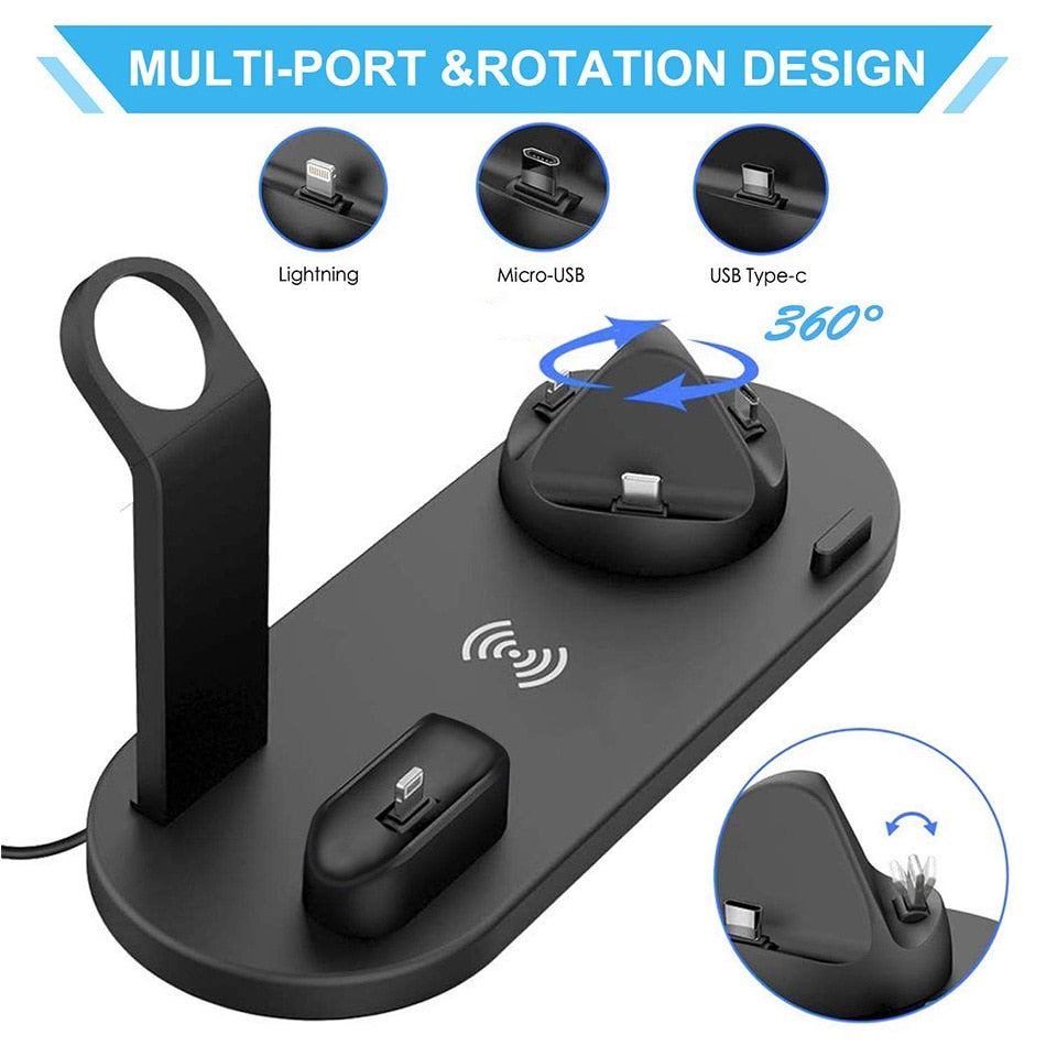 30W 7 in 1 Wireless Charger Stand Pad For iPhone 14 13 12 Apple Watch Fast Charging Dock Station for Airpods Pro iWatch 7 6
