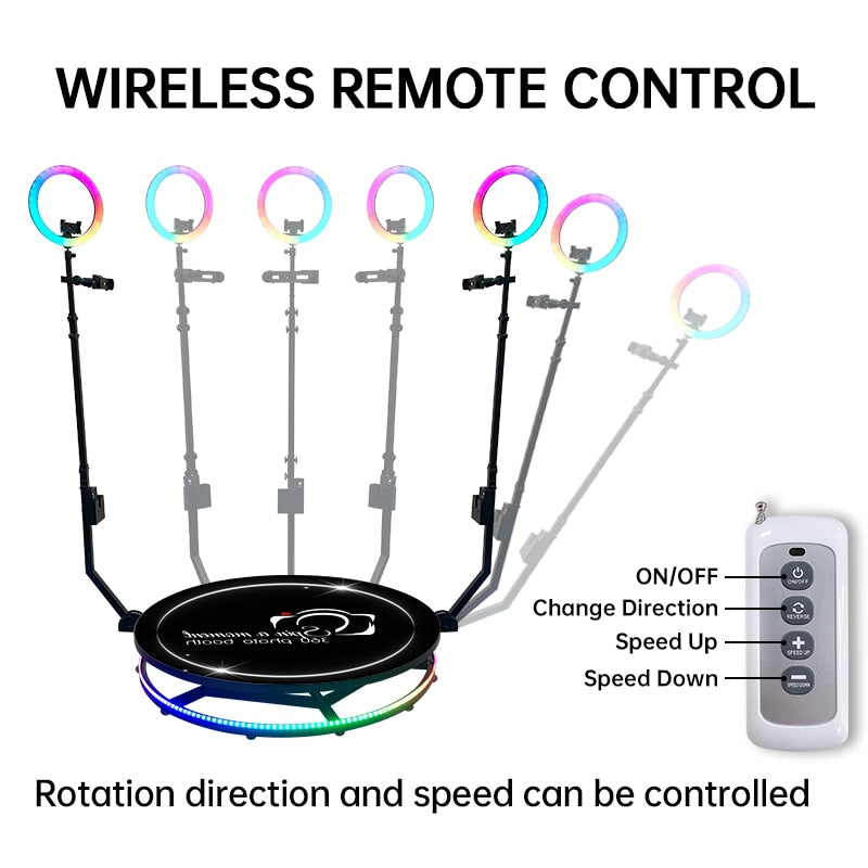Automatic 360 Photo Booth Degree Spinner Video Booth Photomaton 360 Photobooth Rotating Selfie Machine for Wedding Party Event
