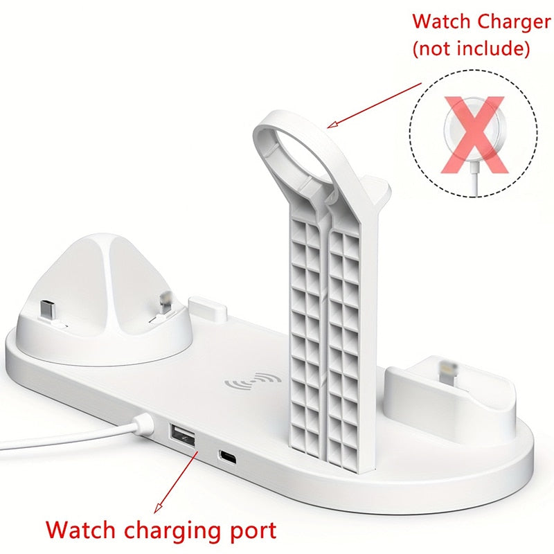 30W 7 in 1 Wireless Charger Stand Pad For iPhone 14 13 12 Apple Watch Fast Charging Dock Station for Airpods Pro iWatch 7 6