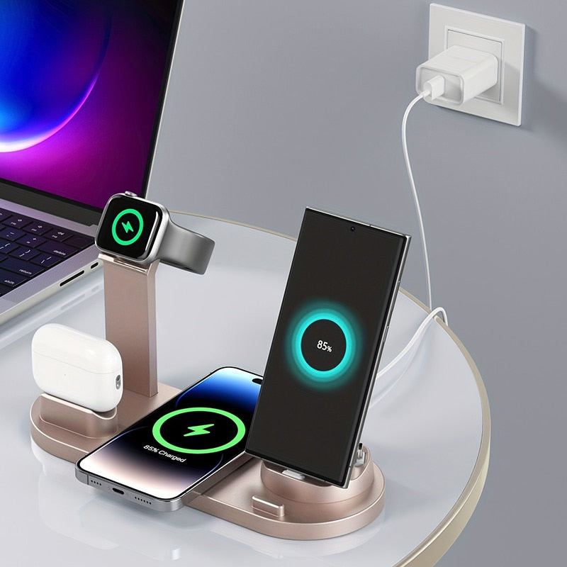 30W 7 in 1 Wireless Charger Stand Pad For iPhone 14 13 12 Apple Watch Fast Charging Dock Station for Airpods Pro iWatch 7 6