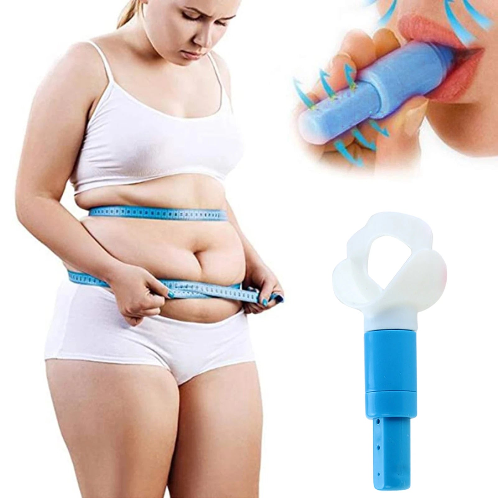 Portable Abdominal Breathing Exerciser Slim Waist Face Lose Weight Increase Lung Capacity Trainer Face Lift Respiration Device