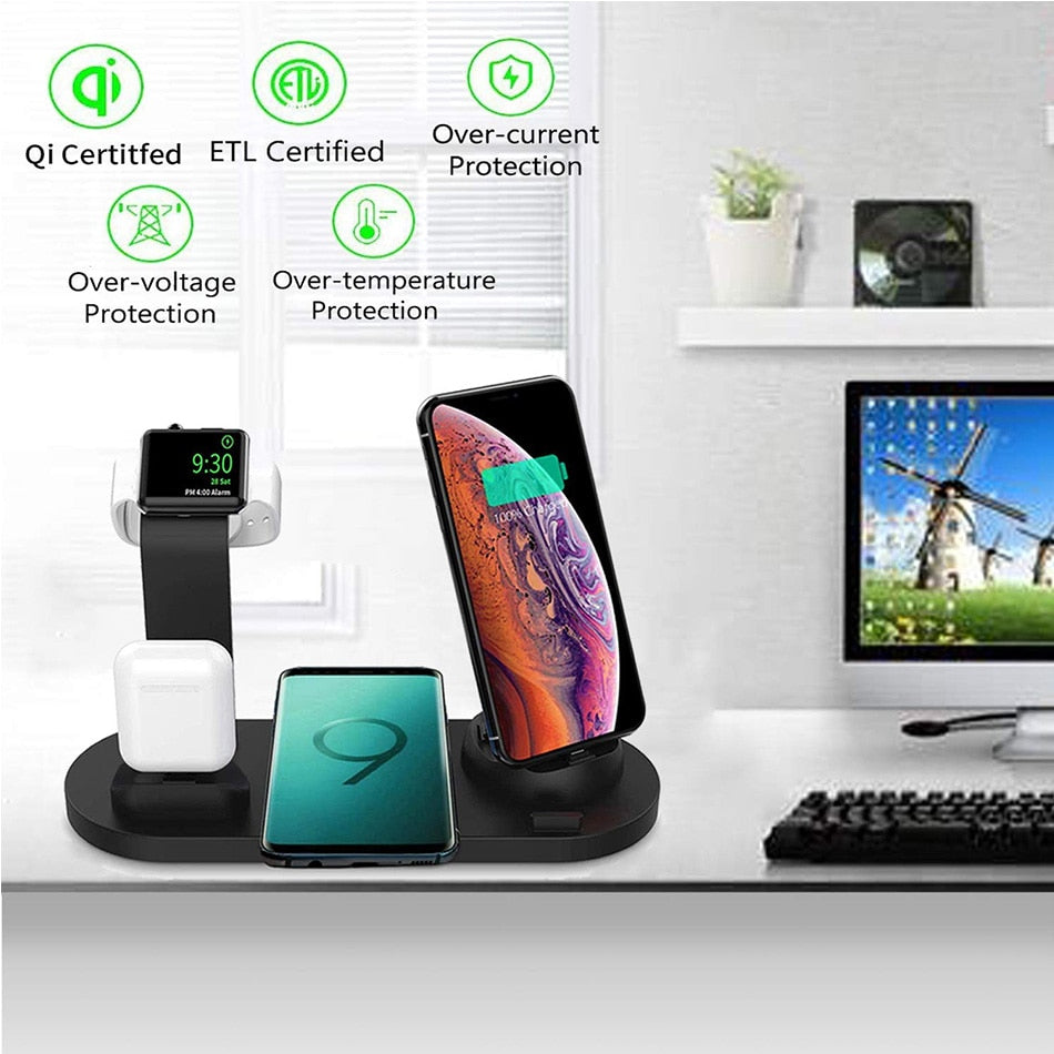 30W 7 in 1 Wireless Charger Stand Pad For iPhone 14 13 12 Apple Watch Fast Charging Dock Station for Airpods Pro iWatch 7 6