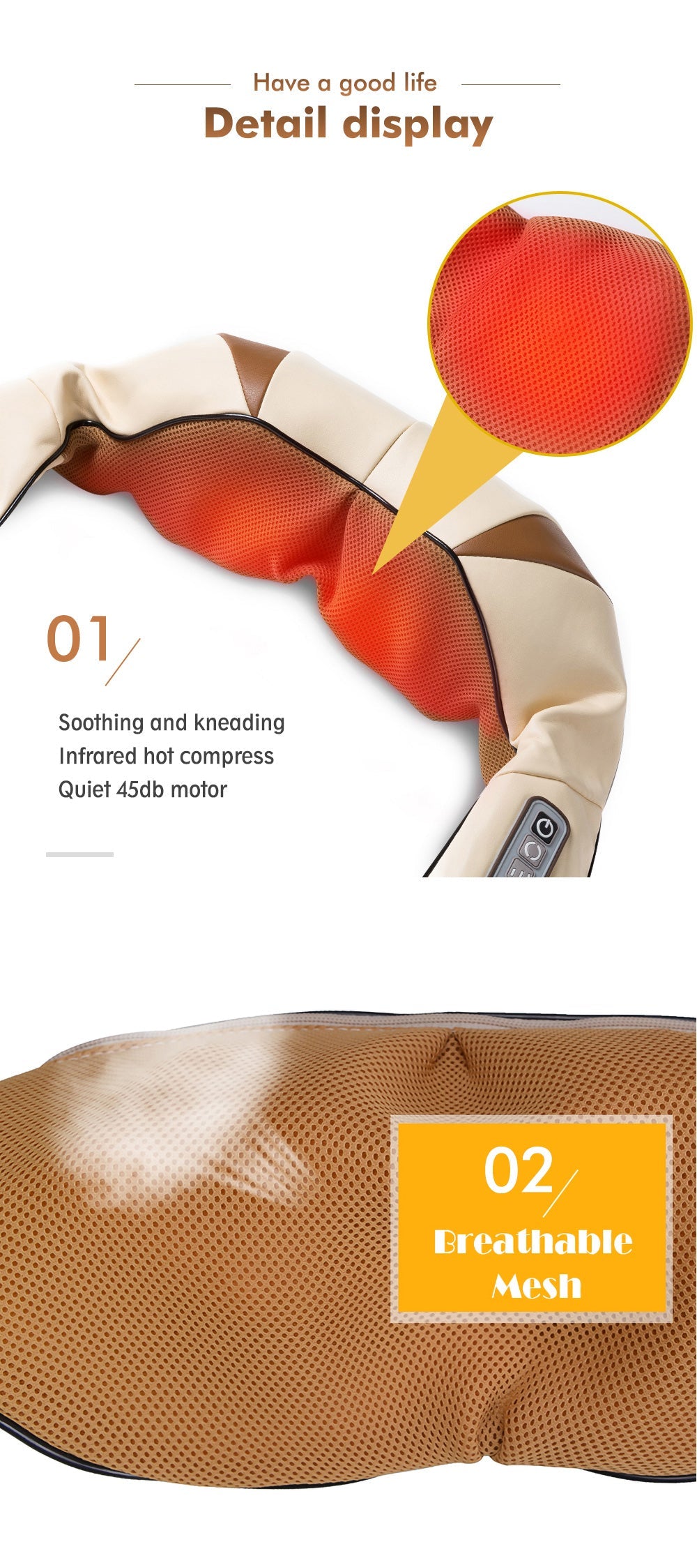 U Shape Electrical Shiatsu Back Neck Shoulder Body Massager