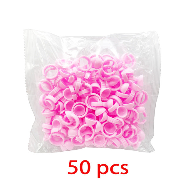 Wholesale 50/100Pcs Disposable Eyelash Glue Fan Cup Rings Holder