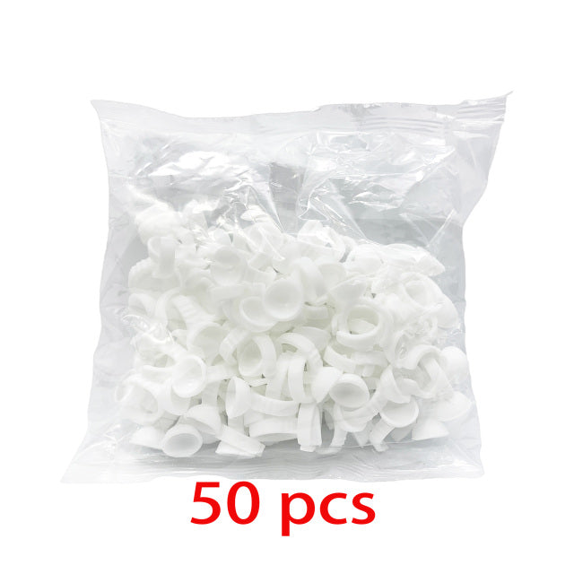 Wholesale 50/100Pcs Disposable Eyelash Glue Fan Cup Rings Holder
