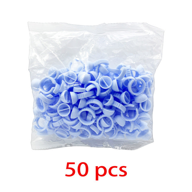 Wholesale 50/100Pcs Disposable Eyelash Glue Fan Cup Rings Holder