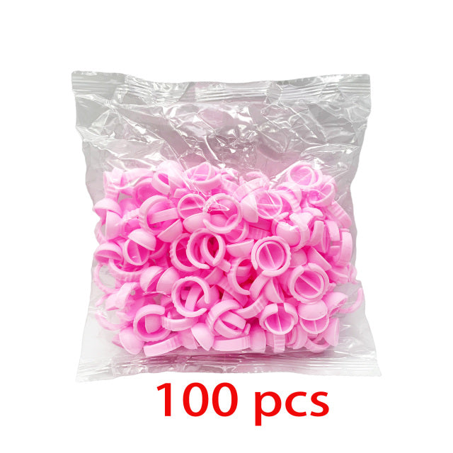 Wholesale 50/100Pcs Disposable Eyelash Glue Fan Cup Rings Holder